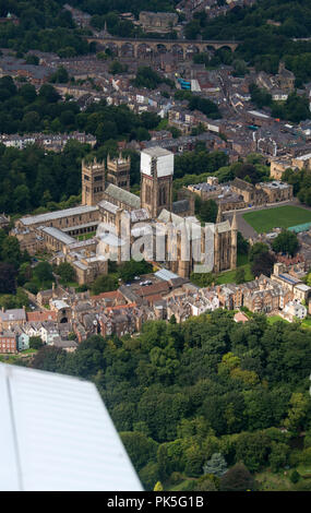 Ariel photograph taken from light aircraft of Durham Cathedral Stock Photo