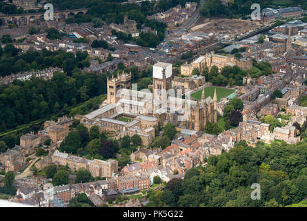 Ariel photograph taken from light aircraft of Durham Cathedral Stock Photo