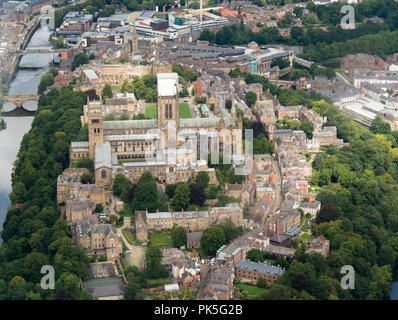 Ariel photograph taken from light aircraft of Durham Cathedral Stock Photo