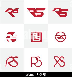 simple RS logo company with initial RS-letter , easy for modify logo with multi layer AI. Stock Vector