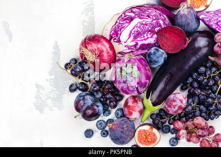 Selection of purple foods Stock Photo