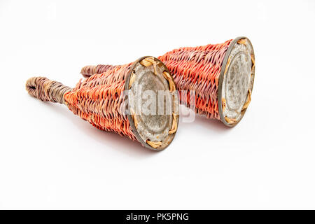 African basket cane shaker percussion musical instrument Stock Photo