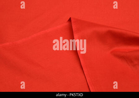 Red batiste made of 100% cotton. Stock Photo