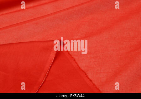 Cloth cotton, red cambric Stock Photo