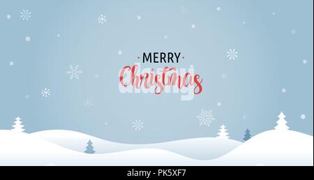 Merry Christmas background with Xmas trees, greeting card, poster and banner Stock Vector