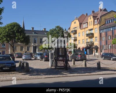 Gamla Torget, the old market square in Mariestad, a picturesque town on the shore of Vänern the largest lake in Sweden Stock Photo