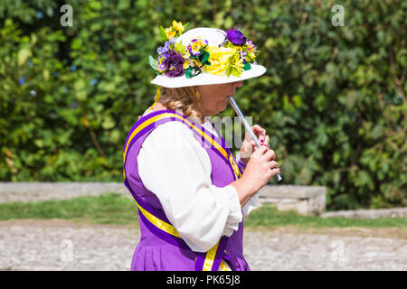 Musician for Fleur de Lys morris side at the Swanage Folk Festival, Dorset UK on a lovely warm sunny day in September Stock Photo