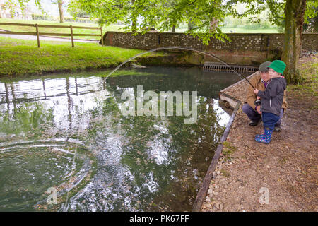 Meon Springs Trout fishery, East Meon, Hampshire, England, United Kingdom. Stock Photo