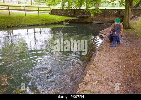 Meon Springs Trout fishery, East Meon, Hampshire, England, United Kingdom. Stock Photo