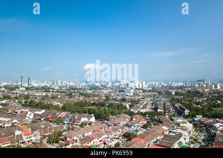 Aerial view over suburbs of Kuala Lumpur,Malaysia. Stock Photo