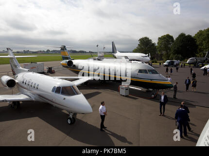 Aircraft cockpit at Air Charter Expo 2023 at London Biggin Hill Airport ...