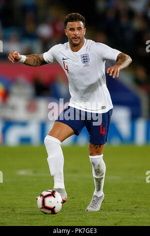 Leicester, UK. 11th September 2018. Switzerland warm up before the ...