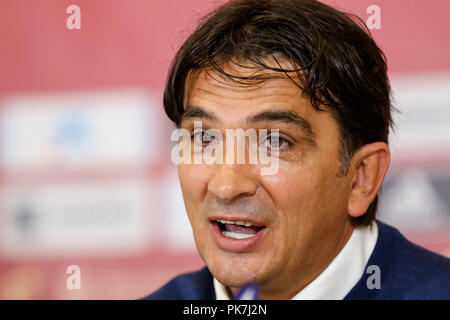 Elche, Spain. 11st September, 2018. Croatia's coach Zlatko Dalic holds a press conference in UEFA Nations League, Group 4, League A, match between Spain and Croatia at the Martinez Valero Stadium. © ABEL F. ROS/Alamy Live News Stock Photo