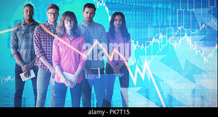 Composite image of portrait of business people holding tablet computers Stock Photo