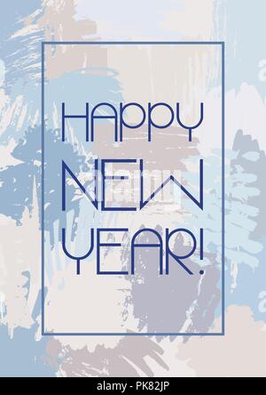 Nyew year postcard with grunge brush strokes Stock Vector