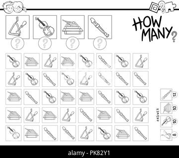 Coloring book for children. Musical instruments - xylophone. Color by ...