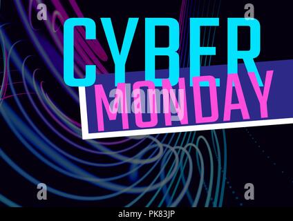 Cyber Monday Sale colored in neon Stock Photo