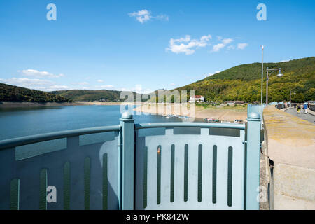 Dam of Lake Edersee at low tide, Hesse, Germany, Europe Stock Photo