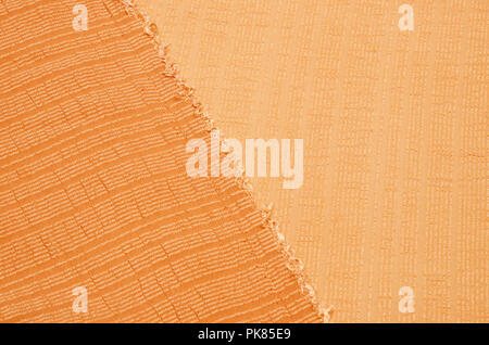 Cotton fabric peach color. Stock Photo