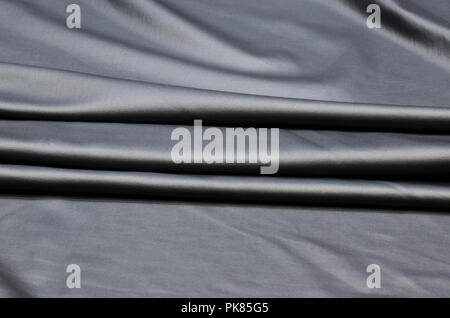 Polyamide elastane fabric in black color. Knitwear under the skin. Stock Photo