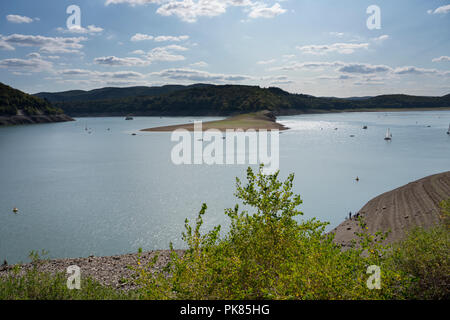 Lake Edersee at low tide, Hesse, Germany, Europe Stock Photo