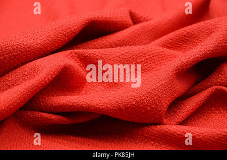 Jacquard, a cloth of red color Stock Photo