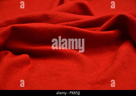 Jacquard, a cloth of red color Stock Photo