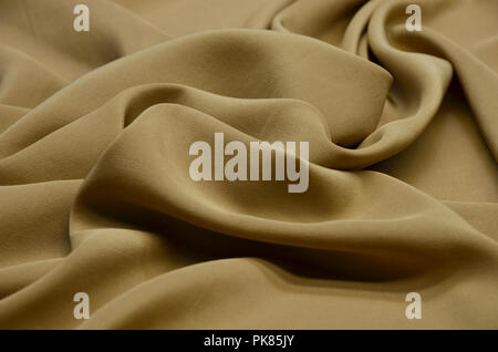 Silk fabric, crepe-de-chine, beige Stock Photo