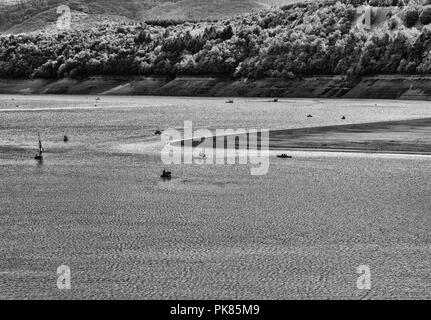 Lake Edersee at low tide, Hesse, Germany, Europe Stock Photo