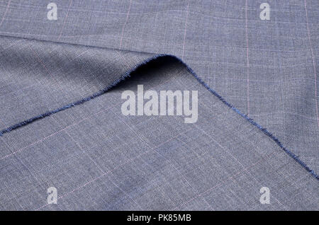 Woolen fabric, costume, blue-brown cage Stock Photo