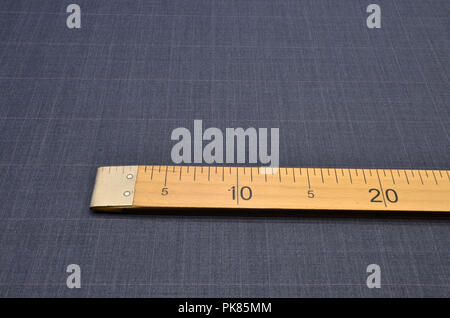 Woolen fabric, costume, blue-brown cage Stock Photo