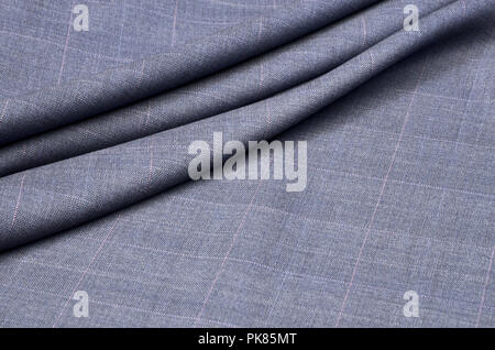 Woolen fabric, costume, blue-brown cage Stock Photo