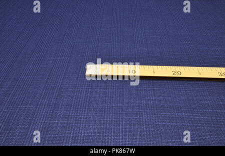 Suit fabric, blue cage made of wool and elastane Stock Photo
