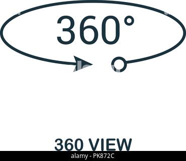 360 View icon. Monochrome style design from visual device collection. UI. Pixel perfect simple pictogram 360 view icon. Web design, apps, software, pr Stock Vector