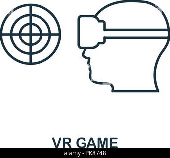 Virtual Reality Game icon. Monochrome style design from visual device collection. UI. Pixel perfect simple pictogram virtual reality game icon. Web de Stock Vector
