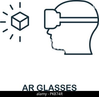 Augmented Reality Glasses icon. Monochrome style design from visual device collection. UI. Pixel perfect simple pictogram augmented reality glasses ic Stock Vector