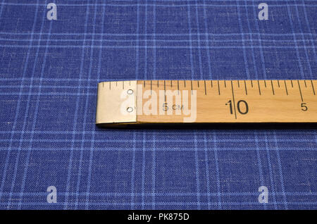 Fabric costume, a cage of blue and blue from silk and wool. Stock Photo