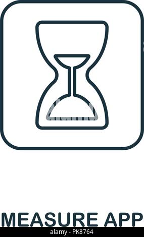 Measure App icon. Monochrome style design from visual device collection. UI. Pixel perfect simple pictogram measure app icon. Web design, apps, softwa Stock Vector