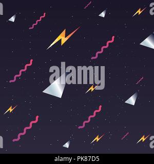 retro future label with geometric figures vector illustration design Stock Vector