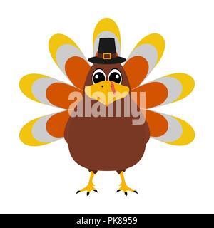 Turkey Pilgrimin on Thanksgiving Day Stock Vector