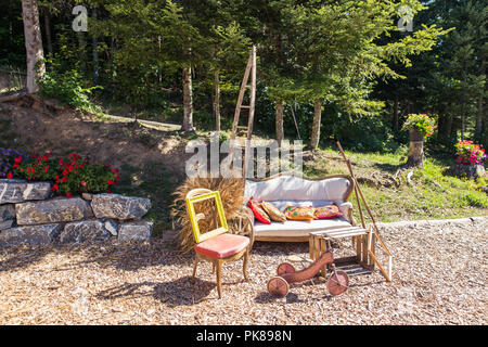 Shabby Chic Rustic Wedding Photo booth Set-up Stock Photo