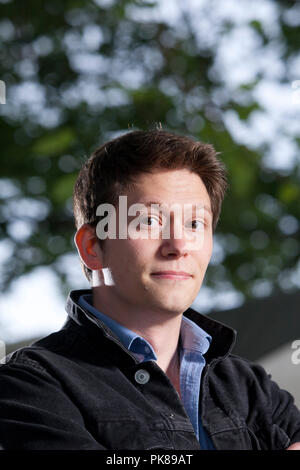John Foxwell is a PhD student from the Department of English and Hearing the Voice project at Durham University. Pictured at the Edinburgh International Book Festival. Edinburgh, Scotland.  Picture by Gary Doak / Alamy Stock Photo