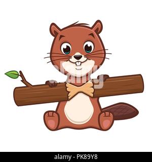 Cute beaver cartoon Stock Vector Image & Art - Alamy