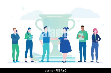 Business victory - flat design style illustration Stock Vector