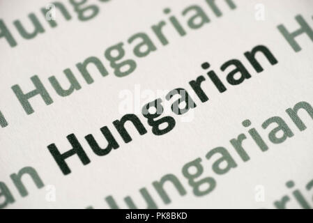 word Armenian language printed on white paper macro Stock Photo - Alamy
