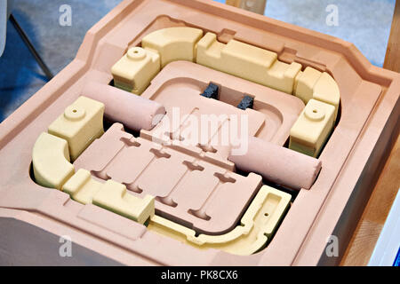 Forms for casting engine parts closeup Stock Photo