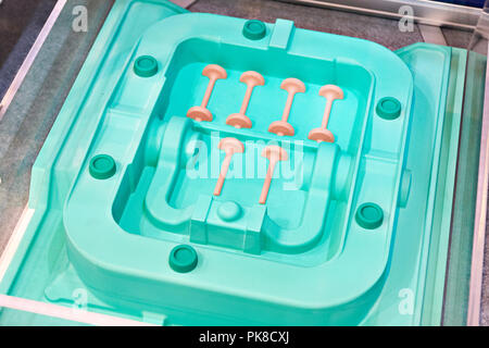 Forms for casting engine parts closeup Stock Photo