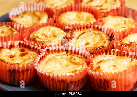 Homemade Pasteis de Nata - traditional Portuguese cakes Stock Photo