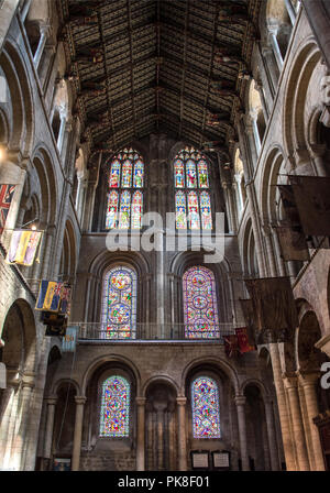 Windows of the North East Transept of Ely Cathedral Stock Photo