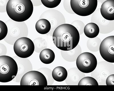 Seamless billiards balls pattern background. Vector illustration. Stock Vector